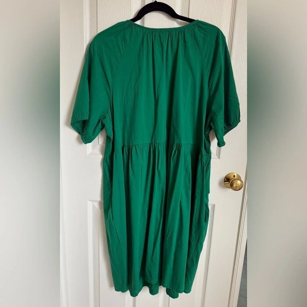LOFT Green Button Front Mini Swing Dress‎ with Pockets Size XXL - Picture 5 of 7